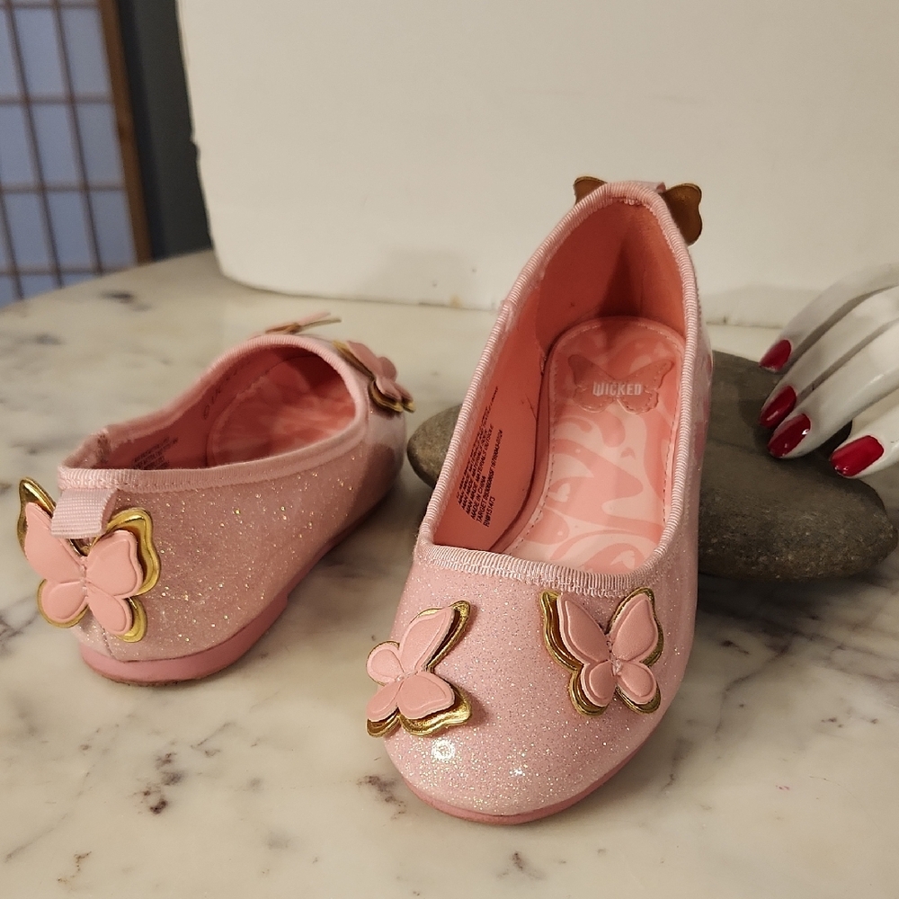 Ground Up Wicked Glinda Inspired Ballet Flats Pink Sz12